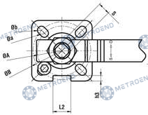 Stainless Steel 3 Piece Threaded Ball Valve — Technical drawing