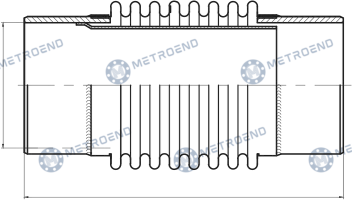 Metal Bellow Expansion Joint — Technical drawing