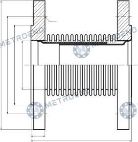 Metal Bellow Expansion Joint — Technical drawing