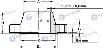 Class 600 Flanges — Technical drawing