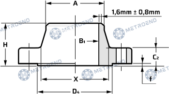 PN40 Flanges — Technical drawing