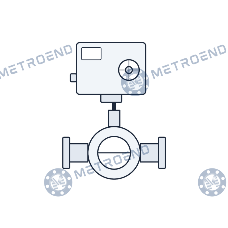 Electrically actuated ball valve — schematic illustration