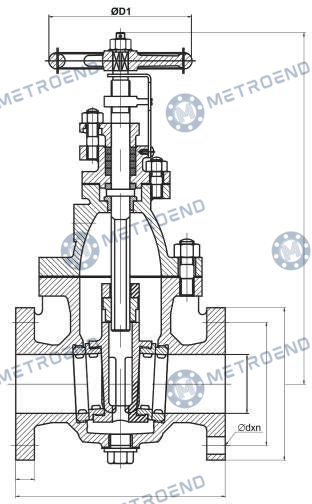 JIS Gate Valve — Technical drawing