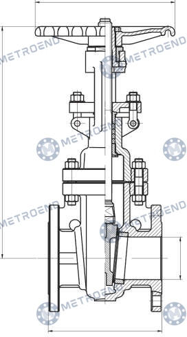 Gate Valve Class 150 - 300 - 600 — Technical drawing